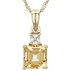 10kt solid gold pendant yellow topaz and  small  new jtv